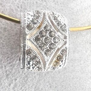 Torque Choker Necklace Crystal Embellished Pendant 14" Gold Tone Prom Graduation